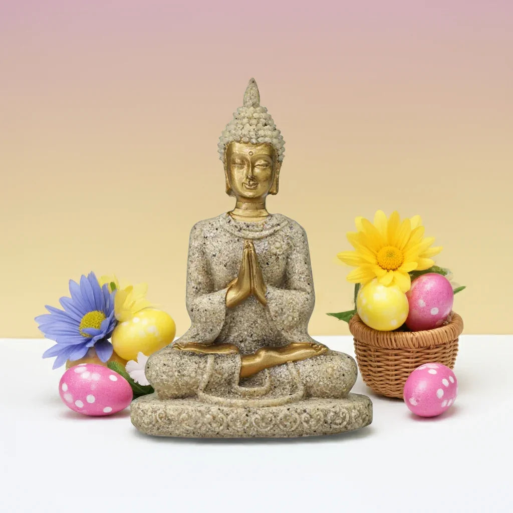 Mini Thai Buddha Statue – Feng Shui Sandstone Sculpture for Peaceful Home Decor