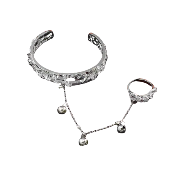 TGCF Hua Cheng & Xie Lian Cosplay Bracelet – Bell Ring Bangle & Adjustable Finger Ring Gift