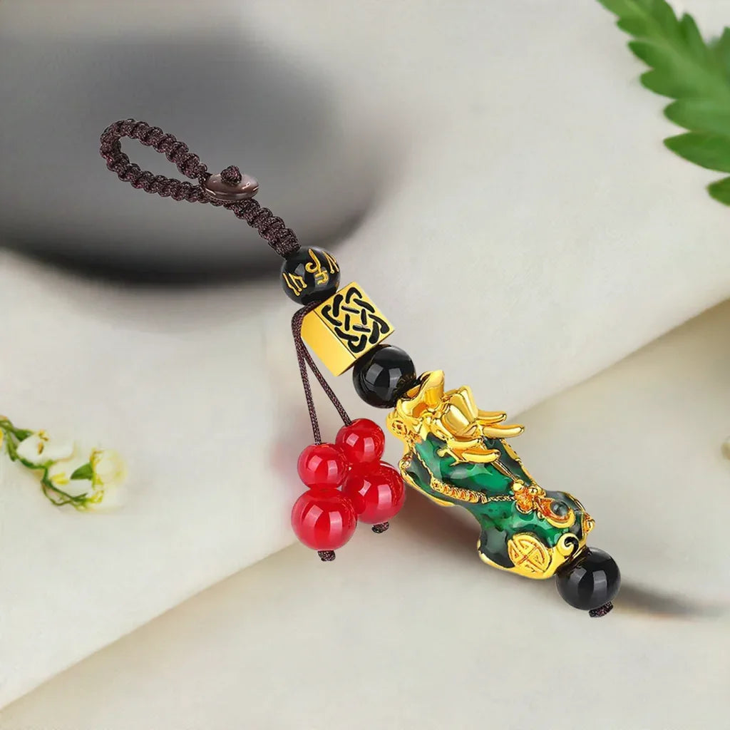 Chinese Pixiu Feng Shui Wealth Charm Keychain Pendant