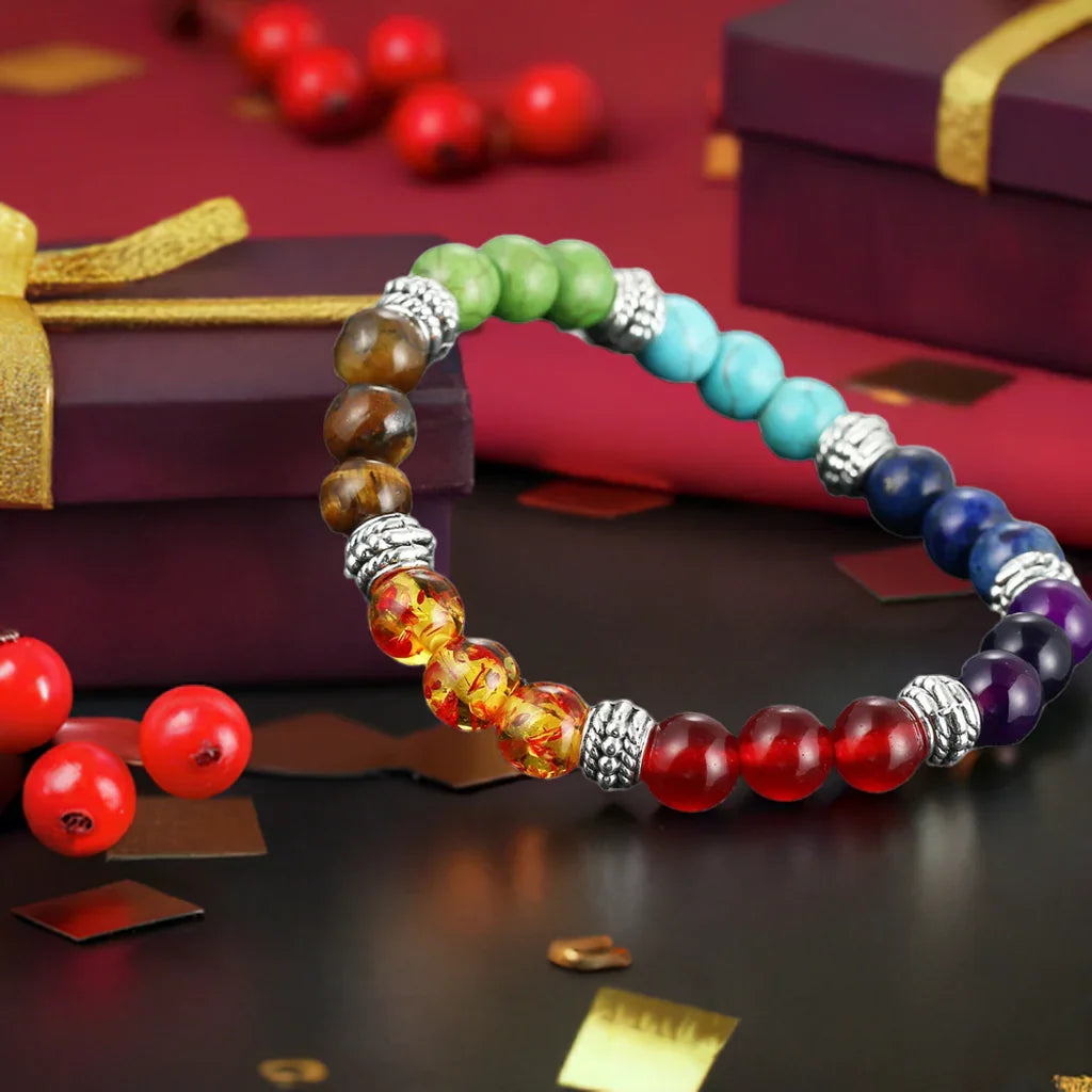 7 Chakra Bracelet Beads Natural Stone Healing Balance Yoga Buddha Prayer Reiki Adjustable Bracelets & Bangles Women Men Jewelry