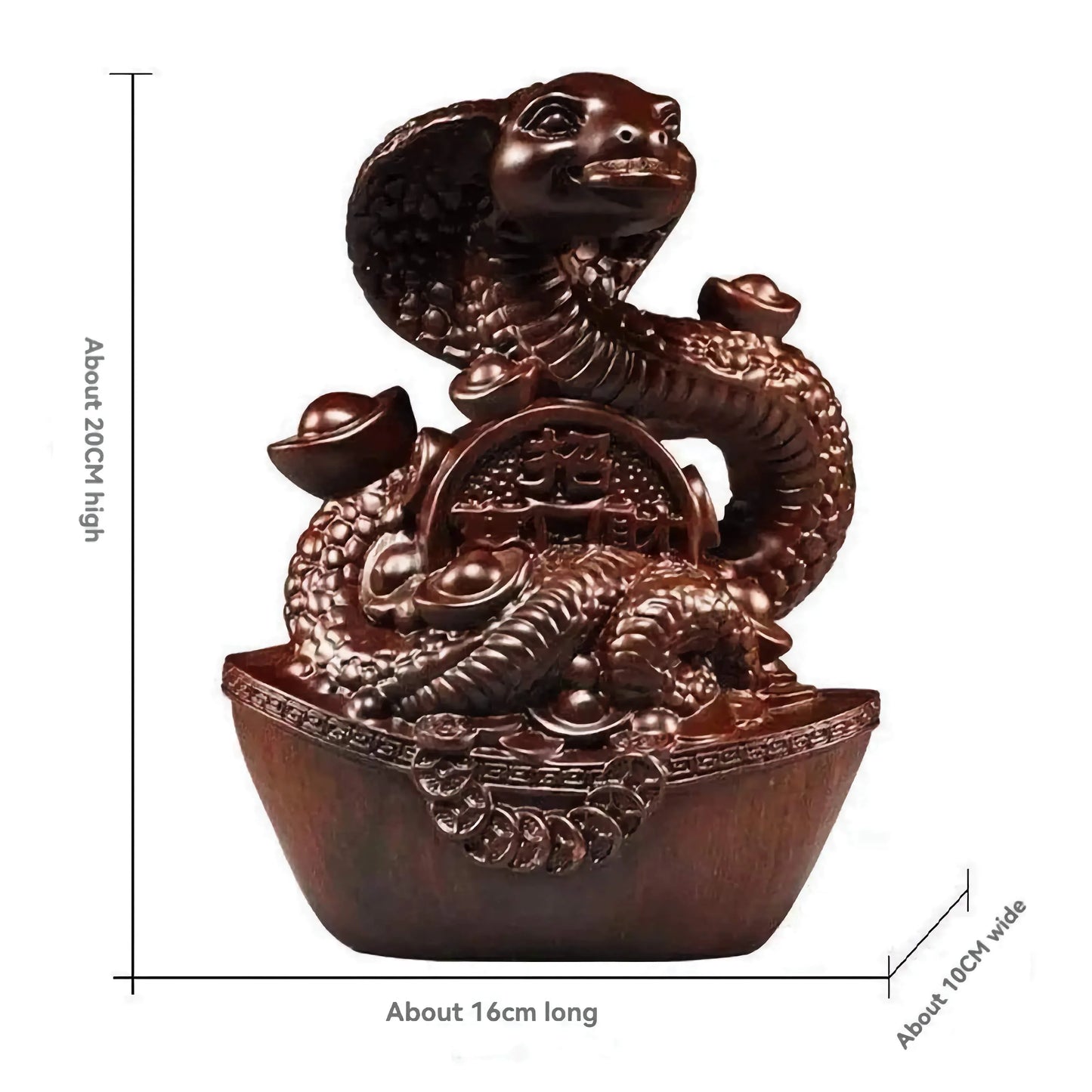 Patung Ular Ukiran Kayu Hiasan Feng Shui 2025 Tahun Hiasan Arca Ular