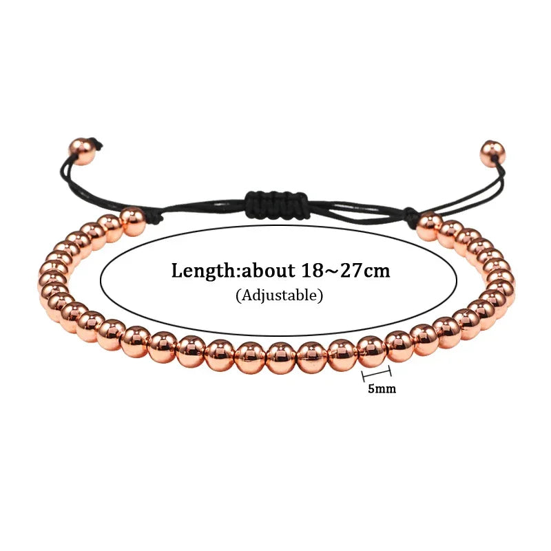 Hematite Beaded Bracelet for Men & Women – Handmade Adjustable Woven Bangle | Energy Healing, Protection & Stylish Gift