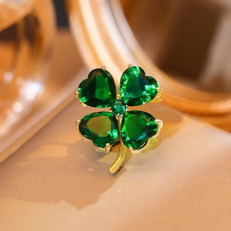 Feng Shui Crystal Brooch – Floral Pin for Good Luck, Prosperity & Style