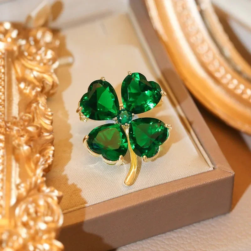 Feng Shui Crystal Brooch – Floral Pin for Good Luck, Prosperity & Style