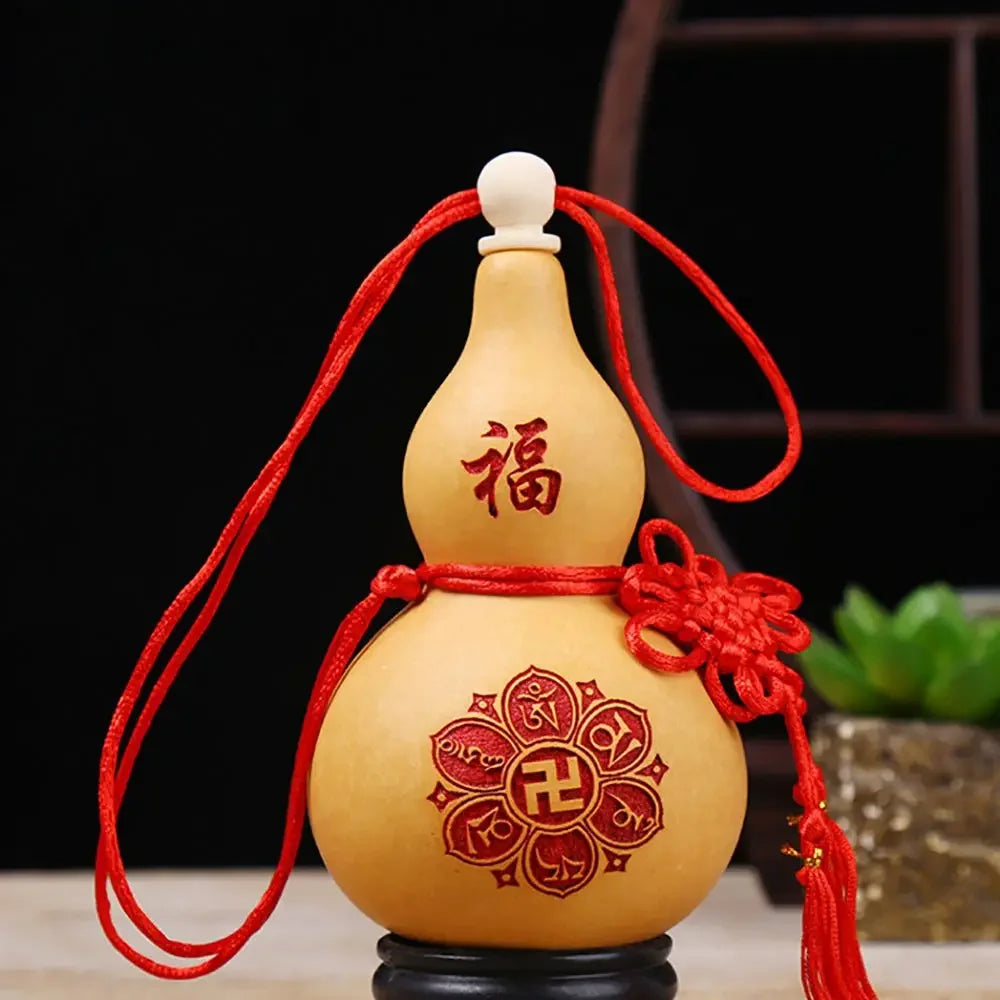 Bring Wealth and Luck Photo Props Yin Yang Feng Shui with Tassel Home Decor Housewarming Gift Gourd Crafts Hanging Ornament