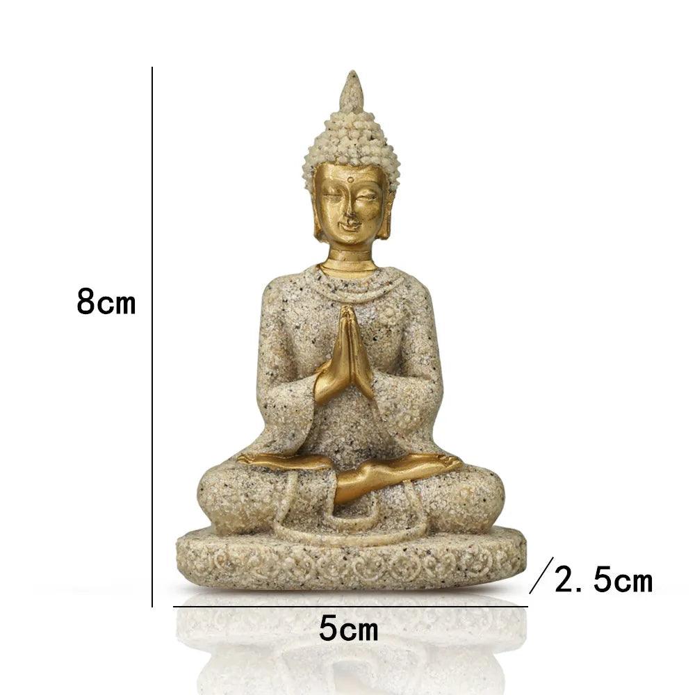 Miniature Buddha Statue Nature Sandstone Fengshui Thailand Buddha Sculpture Hindu Figurine Home Decorative Ornament