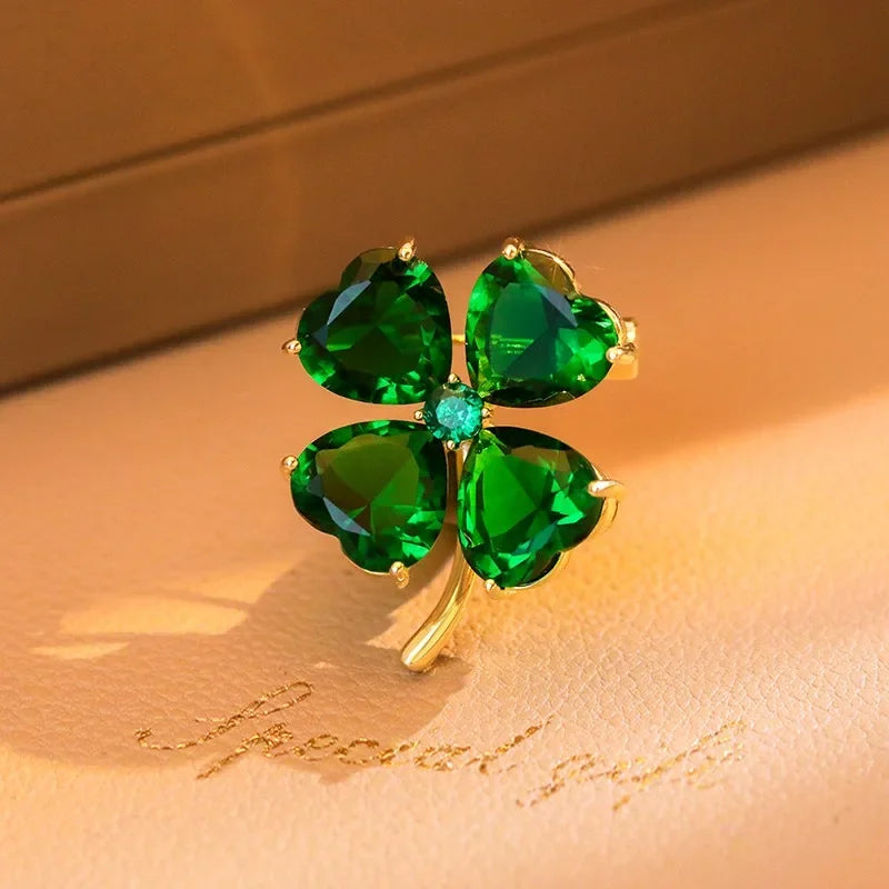 Feng Shui Crystal Brooch – Floral Pin for Good Luck, Prosperity & Style
