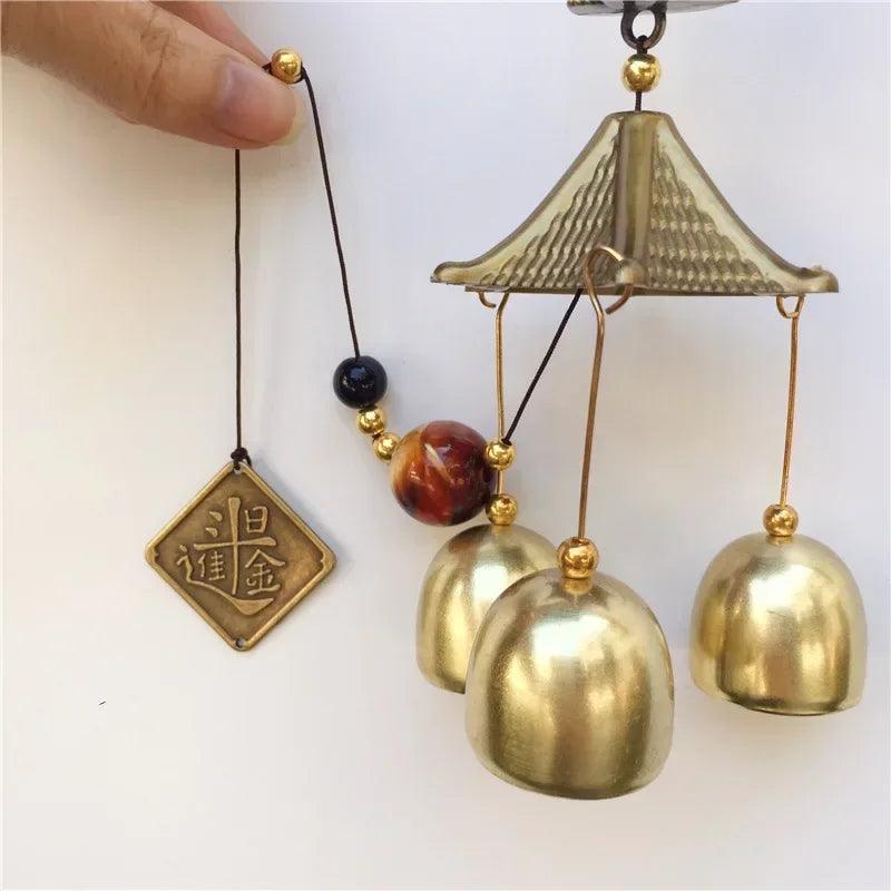 Metal Copper Door Alloy Wind Chimes Hanging Decorations Bell Feng Shui Pendant Town House Lucky Cat Cat Money Shop Doorbell
