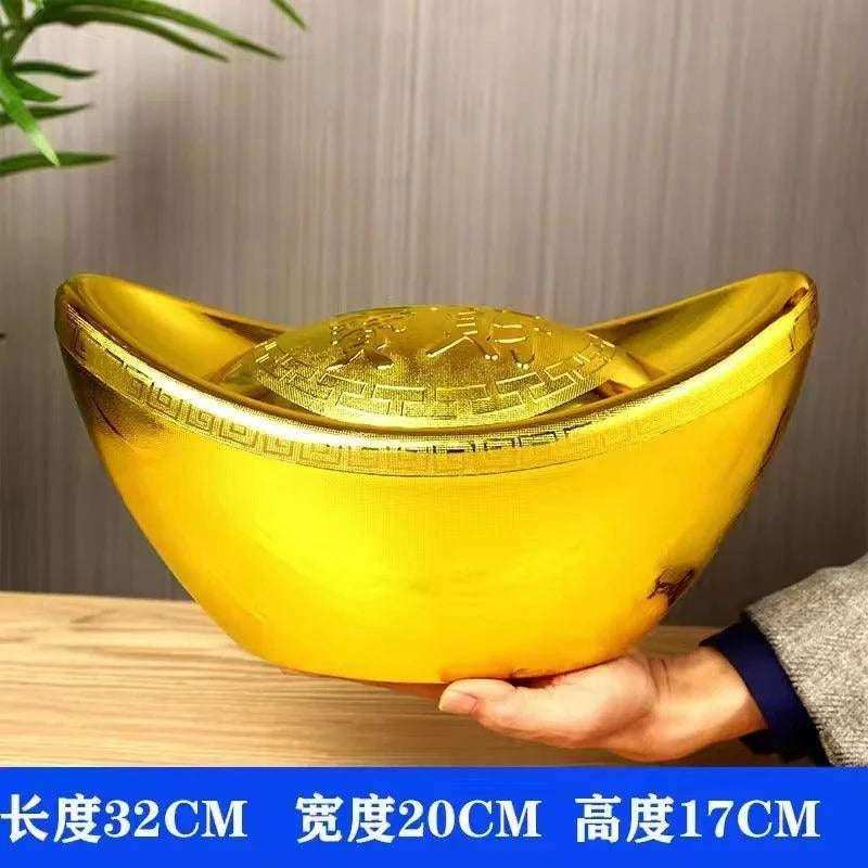 INS Lucky Gold Dollar Treasure Ancient Chinese Money Yuanbao Ornaments Office Shop Fengshui Decors Festive Candy Snacks Box Gift large 32cm