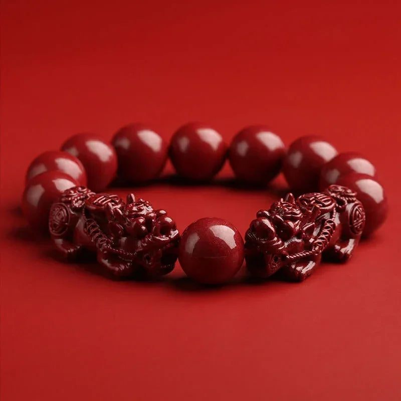 Feng Shui Pixiu Bracelet – Red Cinnabar Lucky Charm for Wealth & Protection