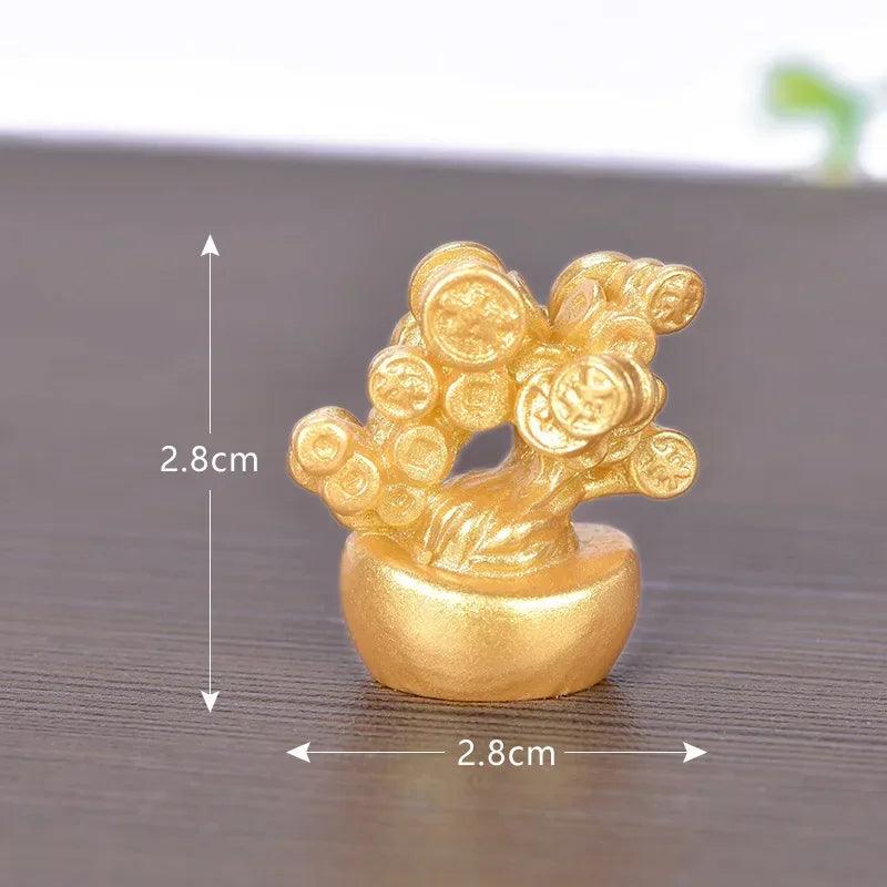 Gold Feng Shui Prosperity Money Tree Ornament for Spring Festival Home Decor