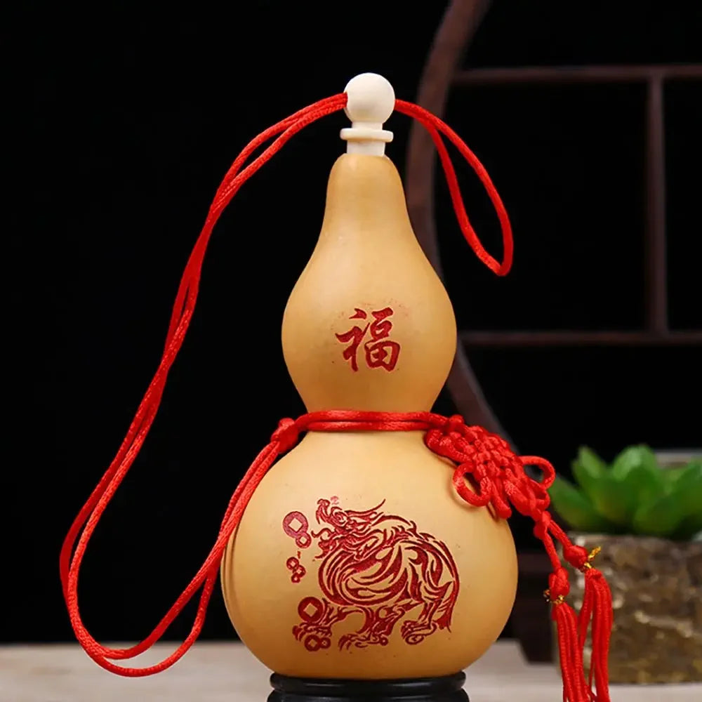 Bring Wealth and Luck Photo Props Yin Yang Feng Shui with Tassel Home Decor Housewarming Gift Gourd Crafts Hanging Ornament