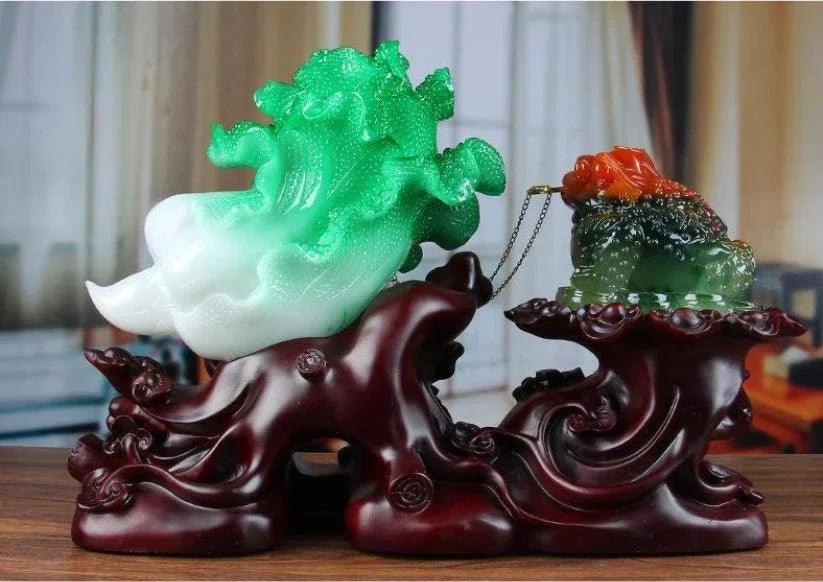 Fortune Golden Toad Hiasan Kubis Hiasan Pejabat Ruang Tamu Kedai Emas Cicada Toad Feng Shui Pembukaan Hadiah Kraf