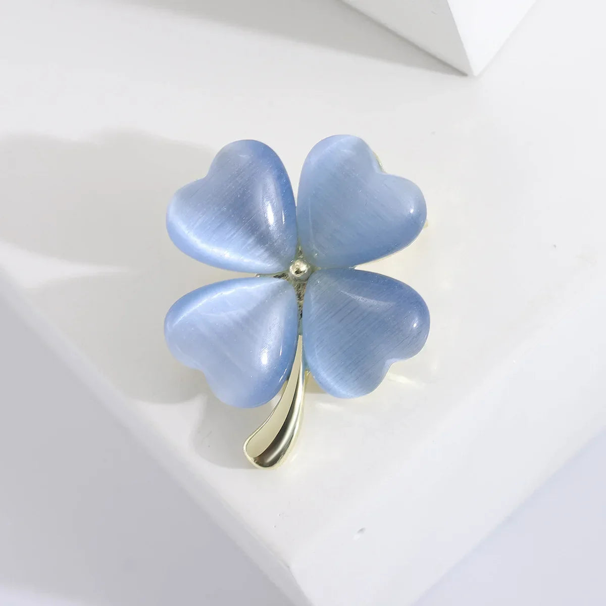 Feng Shui Crystal Brooch – Floral Pin for Good Luck, Prosperity & Style MM-BR-2947-BL