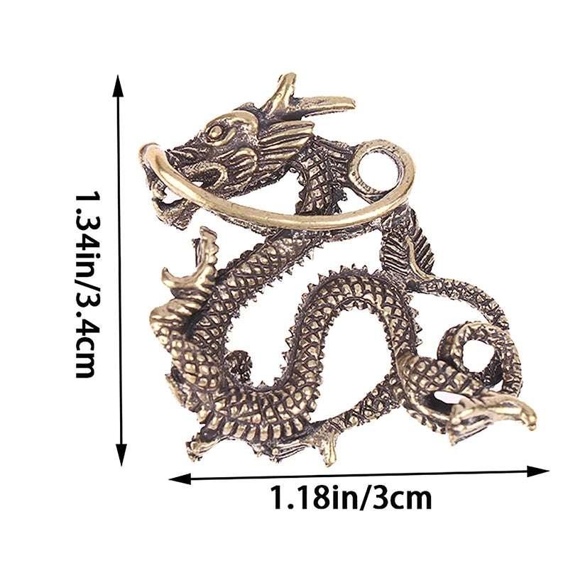 New 1PC Statue Figurine Wealth Brass Decor Prosperity Chinese Style Ornament Qilin Dragon Luck Animal Fengshui Vintage