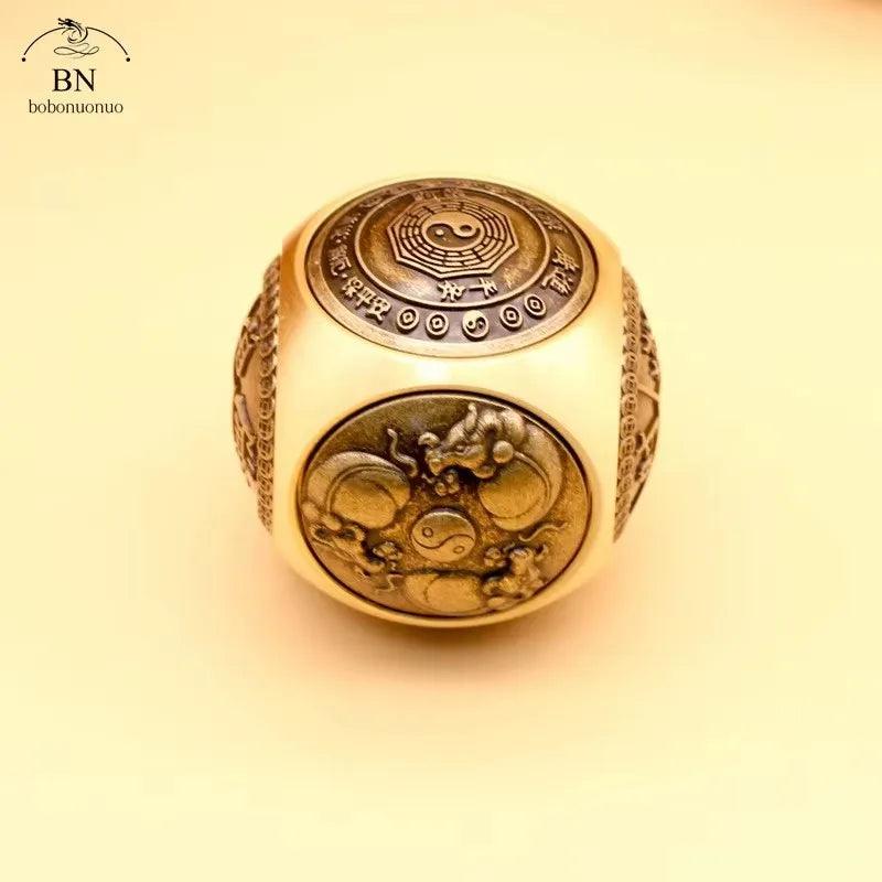 Six-faced-ox-80g Six-faced Four blessing luck money Fidget Spinner EDC Copper Stress Relief Cube Decompression Cube Adult Antistress Fidget Toys