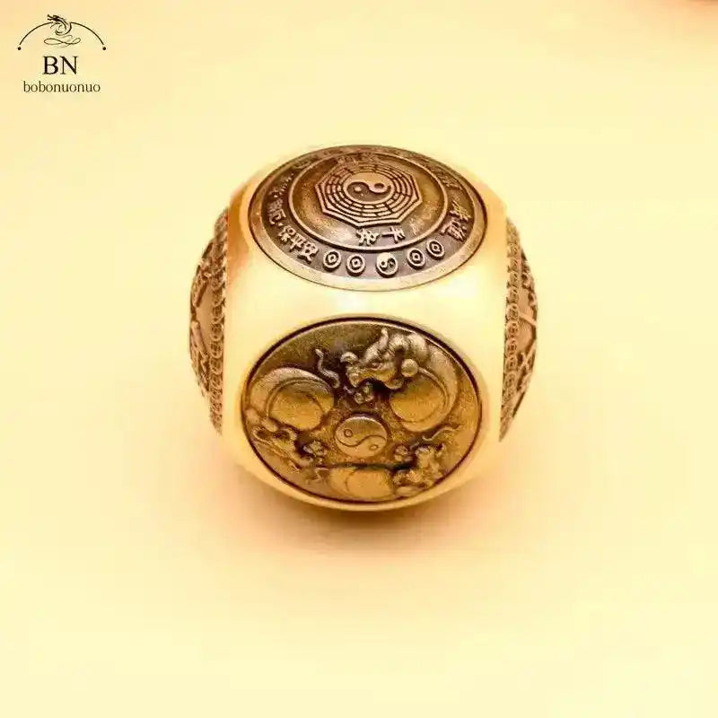 Six Faced Feng Shui Lucky Money Spinner Copper Stress Relief Toy for Adults Six-faced-ox-80g