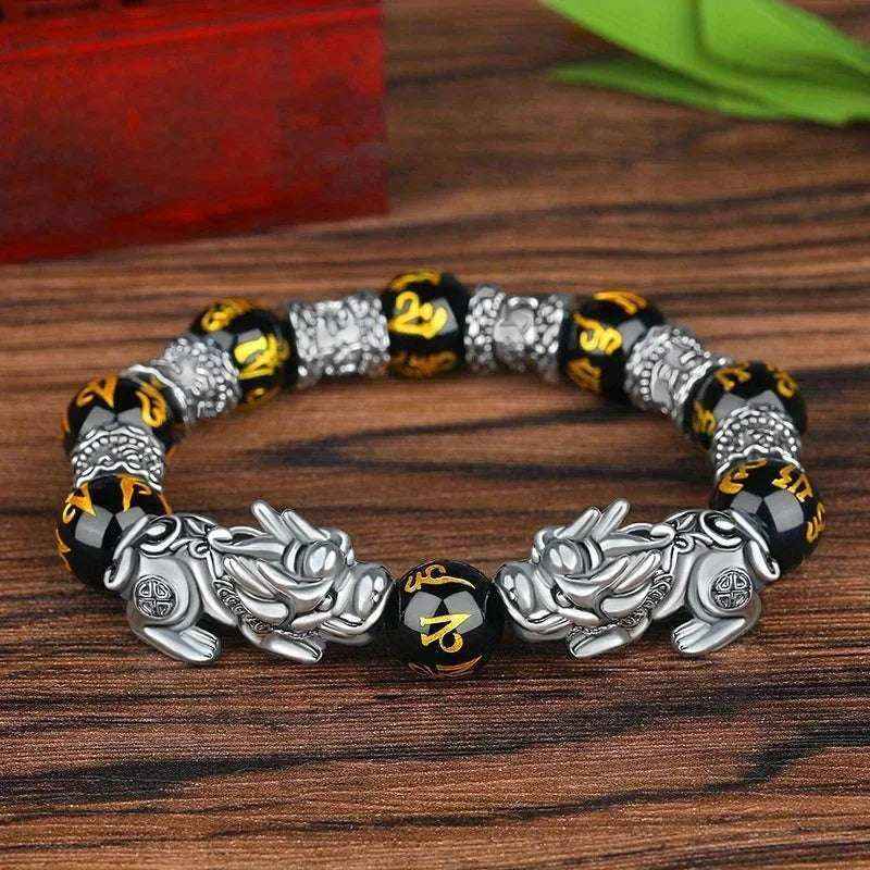 Fengshui Obsidian Pixiu Bracelet Wealth Luck Jewelry for Men Women 1