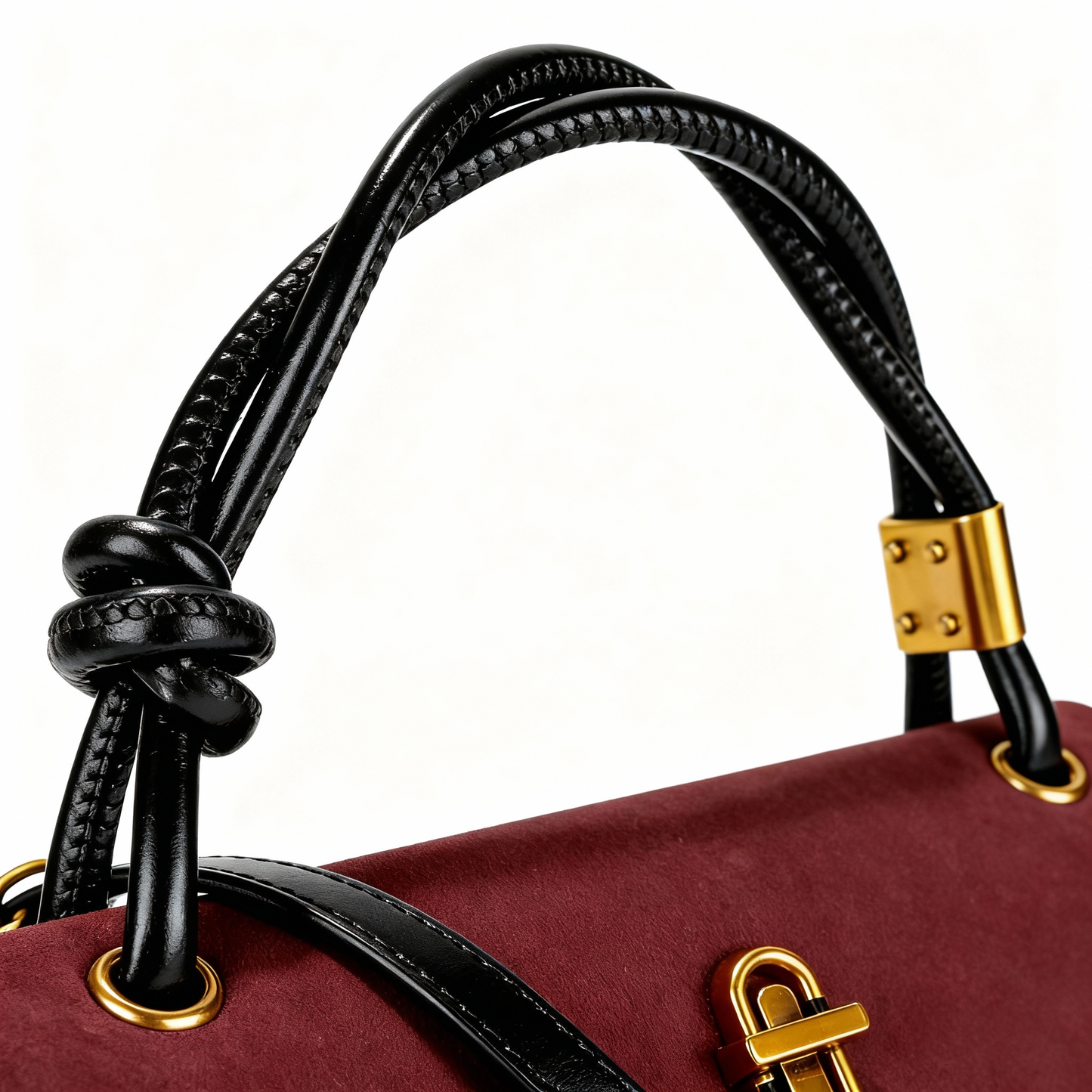 Vintage Suede Shoulder Bag with Leather Details – Business Casual for Women