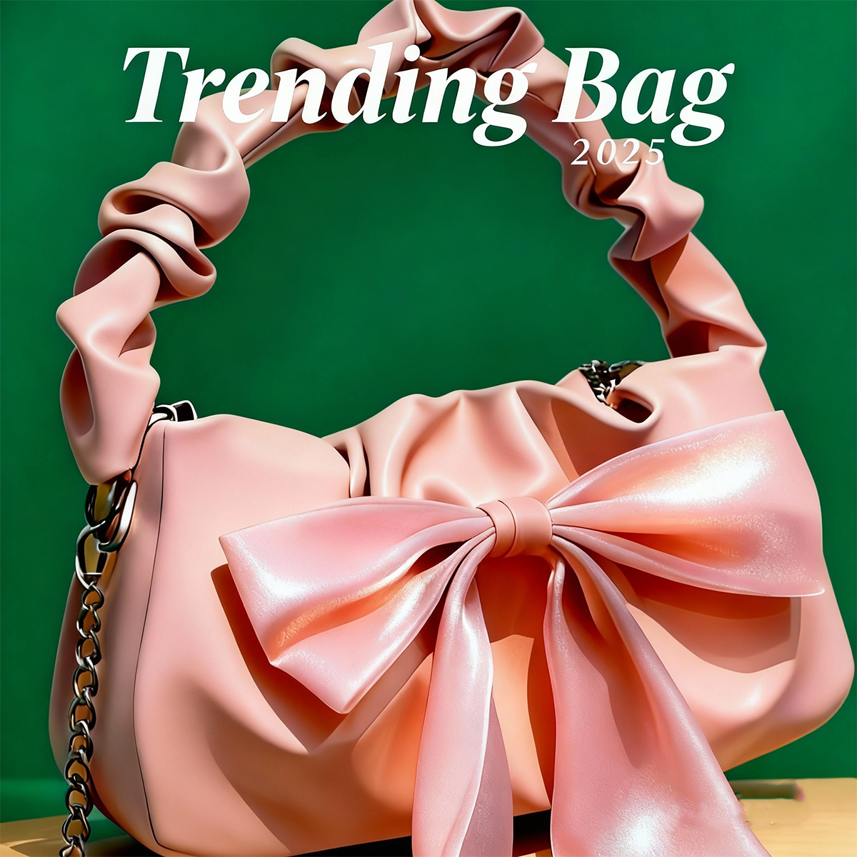 Women’s Satin Bow Shoulder Bag 2025 – Cute Ruched Handle Purse, Elegant Mini Crossbody Handbag for Date Night & Street Style