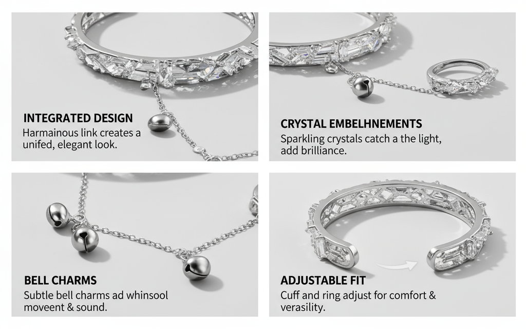 TGCF Hua Cheng & Xie Lian Cosplay Bracelet – Bell Ring Bangle & Adjustable Finger Ring Gift