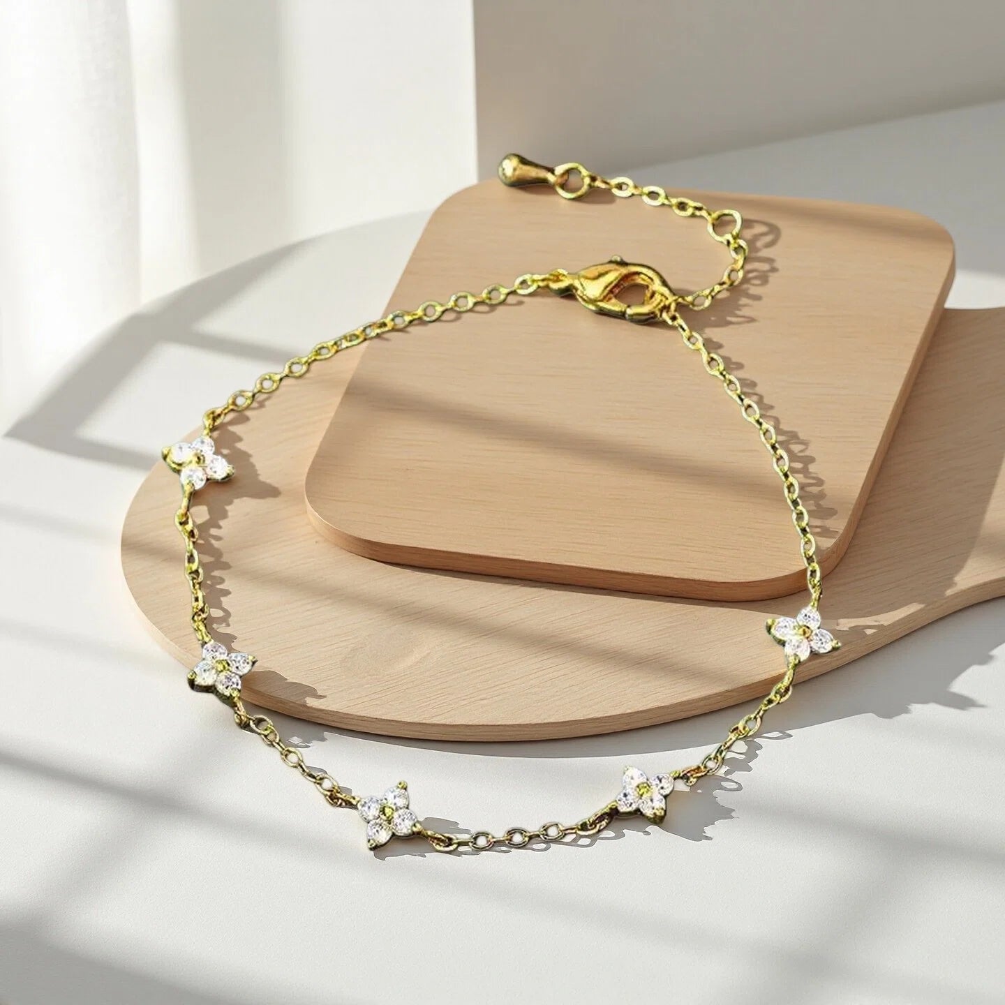 925 Sterling Silver Crystal Flower Bracelet for Women Girls New Personality Korean Chain Fashion Jewelry Accessories Party Gifts