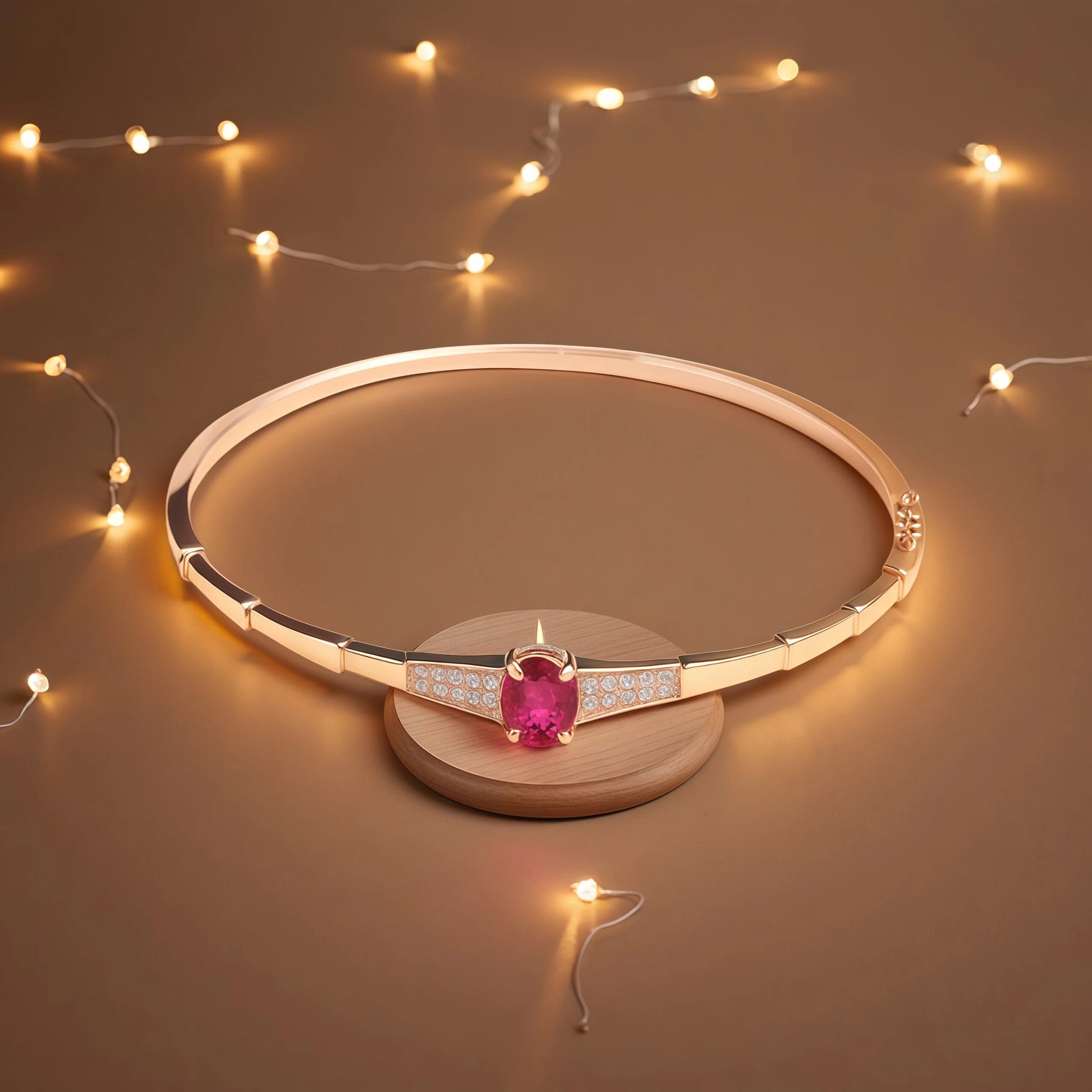 585 purple gold plated 14K rose gold inlaid crystal ruby bracelet for women charm light luxury wedding party fashion jewelry