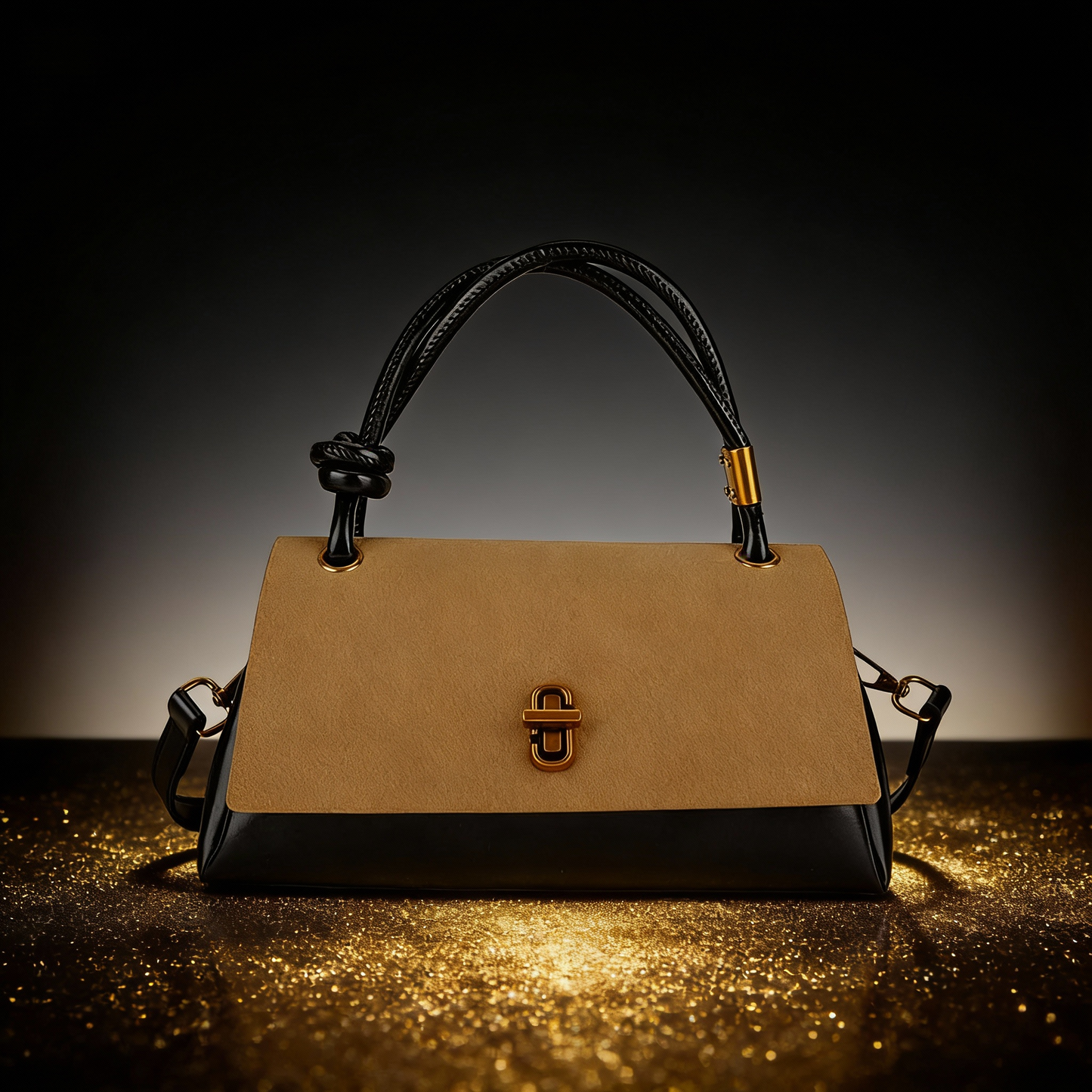 Vintage Suede Shoulder Bag with Leather Details – Business Casual for Women