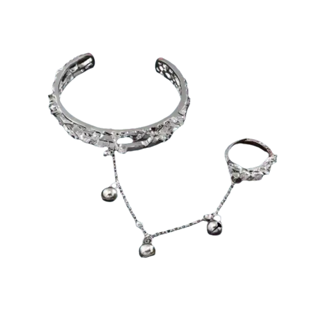 TGCF Hua Cheng & Xie Lian Cosplay Bracelet – Bell Ring Bangle & Adjustable Finger Ring Gift