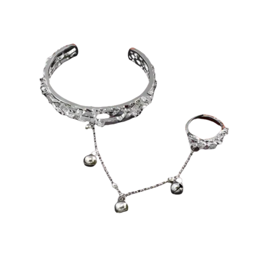 TGCF Hua Cheng & Xie Lian Cosplay Bracelet – Bell Ring Bangle & Adjustable Finger Ring Gift