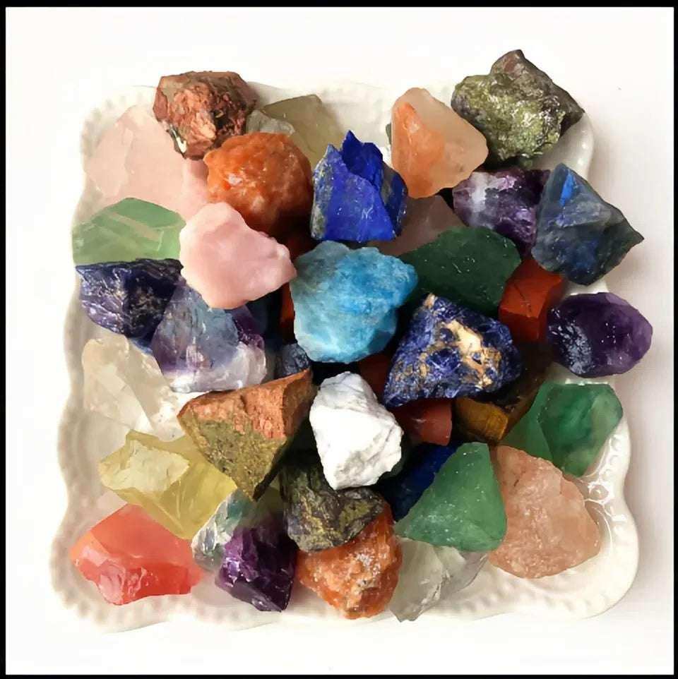 Large Mixed Natural Crystal Stones – Feng Shui Raw Gemstone Collection for Energy Healing & Home Decor | Assorted Rough Crystals Gift Set