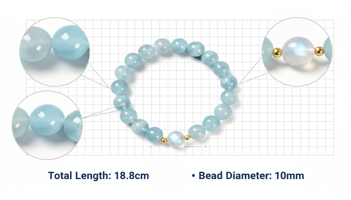 Aquamarine and white crystal bracelet, Strong Protection and Positive energy bracelet, Hand jewelry, 1pc