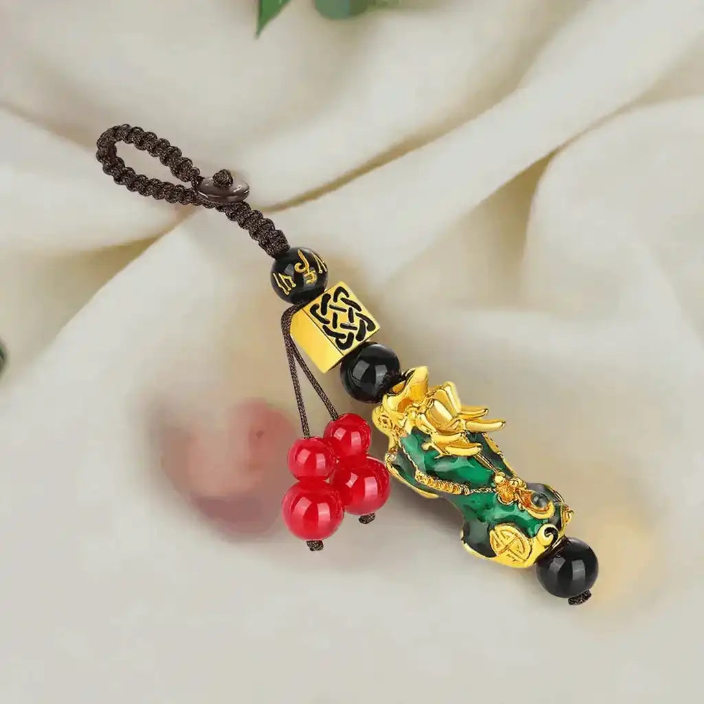 Chinese Pixiu Feng Shui Wealth Charm Keychain Pendant