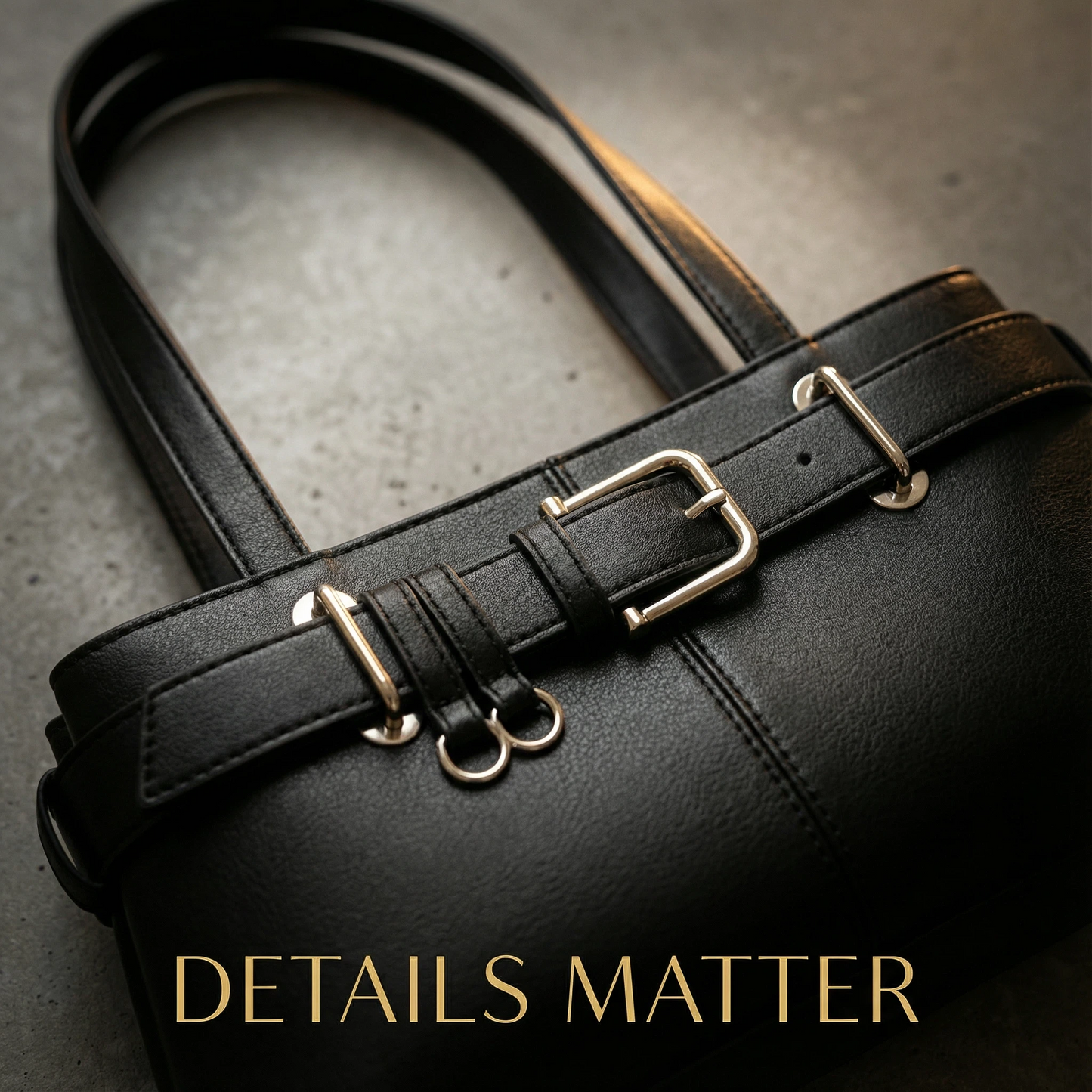 2025 Tote bag with retro texture, casual versatile belt buckle, shoulder bag, niche design, European and American commuting bag