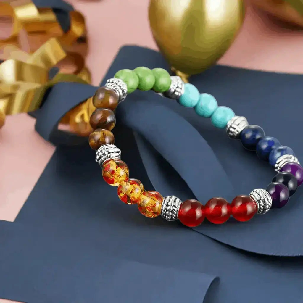 7 Chakra Bracelet Beads Natural Stone Healing Balance Yoga Buddha Prayer Reiki Adjustable Bracelets & Bangles Women Men Jewelry