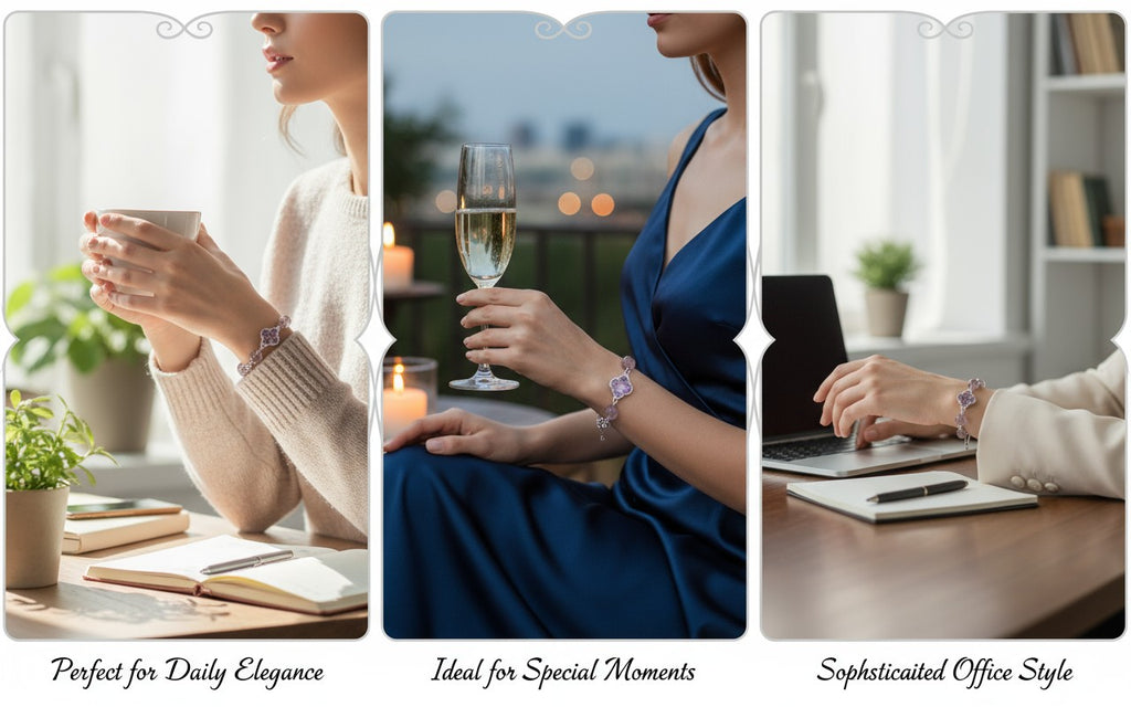 Crystal Flower Adjustable Bracelet Fashionable And Exquisite Wristband Light Luxury High-end Elegant Jewelry