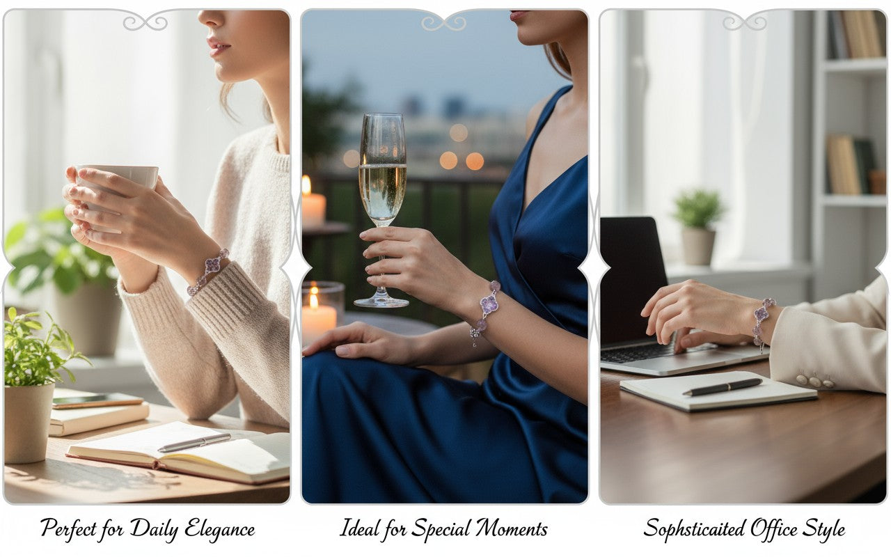 Crystal Flower Adjustable Bracelet Fashionable And Exquisite Wristband Light Luxury High-end Elegant Jewelry