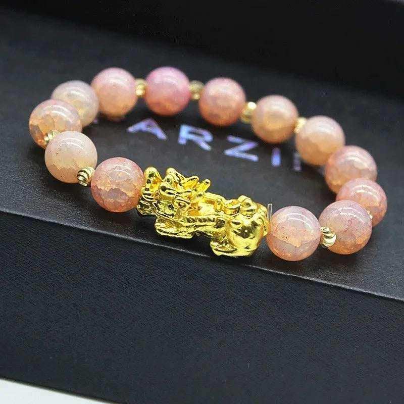 Chinese Pixiu Feng Shui Wealth Bracelet Pink Bracelet