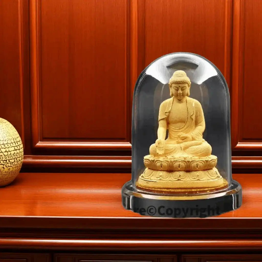 Efficacious Gold Buddha Statue - Omnipotent Feng Shui Buddha for Home, Office & Car Decor - Thailand Buddhist Gilded Statue for Prosperity, Protection & Good Fortune