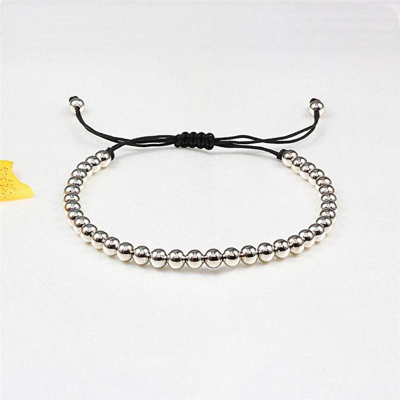 Hematite Beaded Bracelet for Men & Women – Handmade Adjustable Woven Bangle | Energy Healing, Protection & Stylish Gift