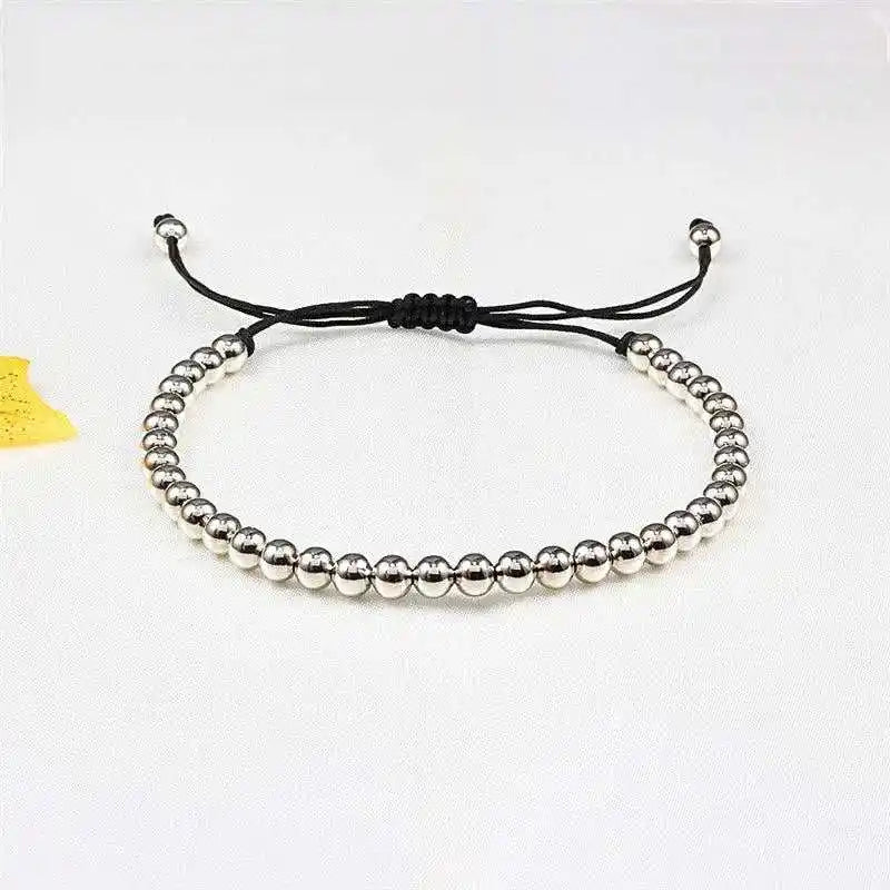 Hematite Beaded Bracelet for Men & Women – Handmade Adjustable Woven Bangle | Energy Healing, Protection & Stylish Gift