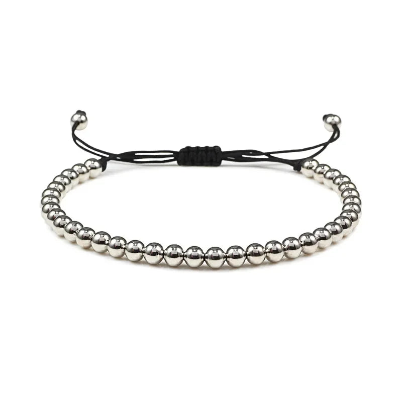 Hematite Beaded Bracelet for Men & Women – Handmade Adjustable Woven Bangle | Energy Healing, Protection & Stylish Gift