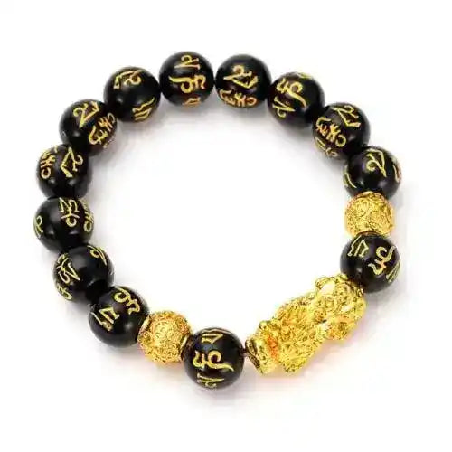 Feng Shui Wealth Bracelet Black Obsidian Pi Xiu Lucky Amulet