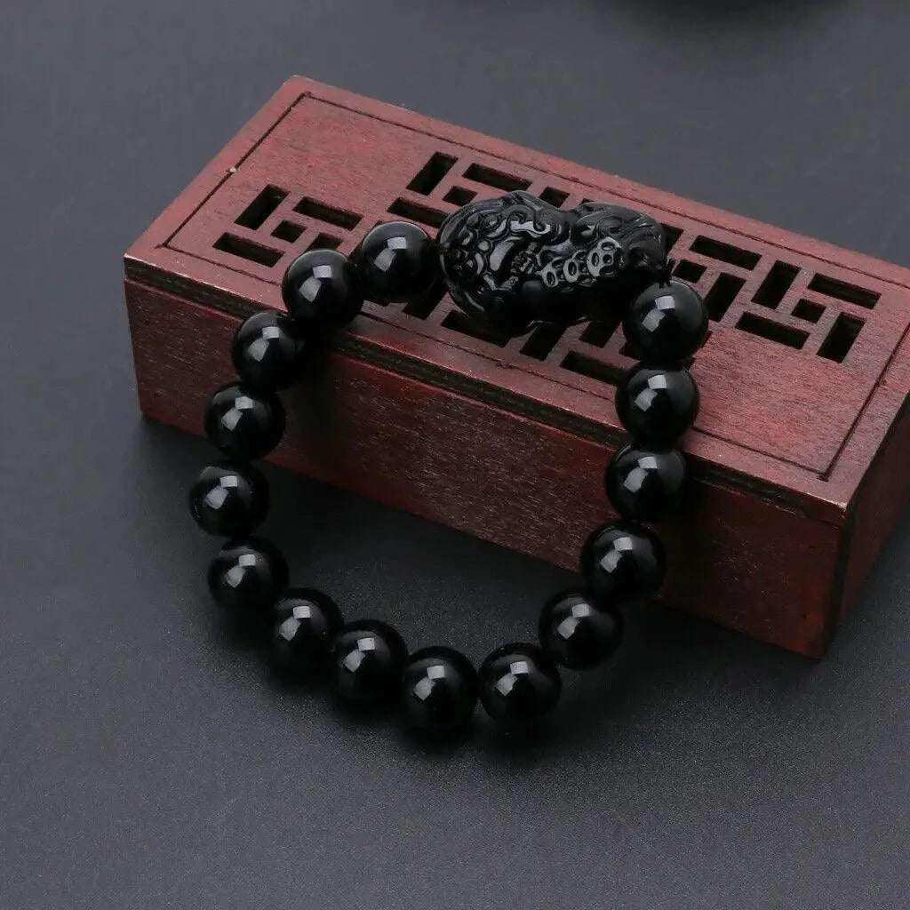 Feng Shui Wealth Bracelet Black Obsidian Pi Xiu Lucky Amulet black