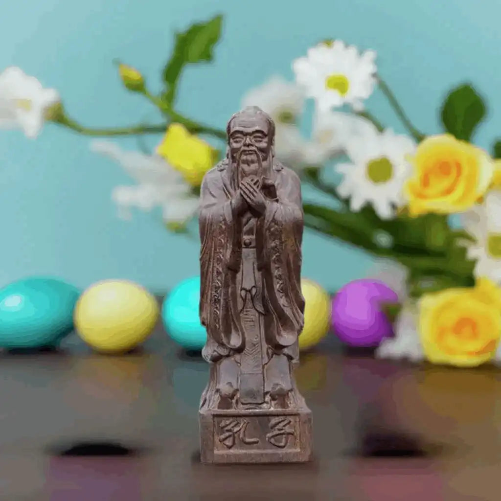 Agarwood Confucius Statue – Hand-Carved Feng Shui Wood Decor for Home, Office, or Teacher’s Day Gift – Enhances Learning and Inspires Wisdom