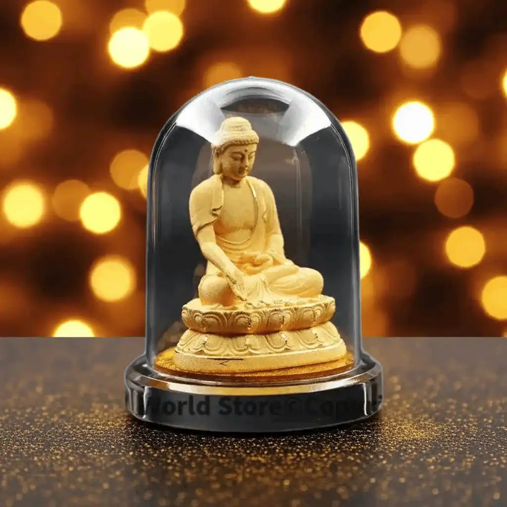 Efficacious Gold Buddha Statue - Omnipotent Feng Shui Buddha for Home, Office & Car Decor - Thailand Buddhist Gilded Statue for Prosperity, Protection & Good Fortune