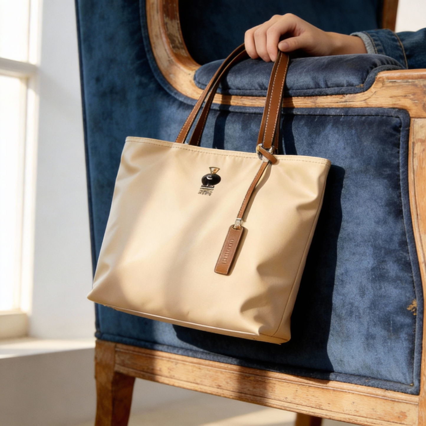 Women’s Nylon Tote Bag with Zipper – Spacious & Easy for Daily Carry