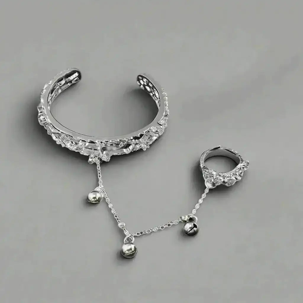 TGCF Hua Cheng & Xie Lian Cosplay Bracelet – Bell Ring Bangle & Adjustable Finger Ring Gift