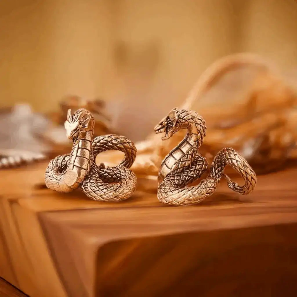 Brass Flying Dragon Fengshui Statue Ancient European Decor Copper Animal Figurine