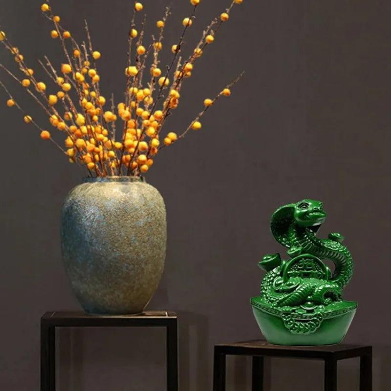 Wooden Carving Snake Doll Ornaments Chinese Feng Shui Snake Figurines 2025 Year Of The Snake Snake Sculptur Decoration Crafts